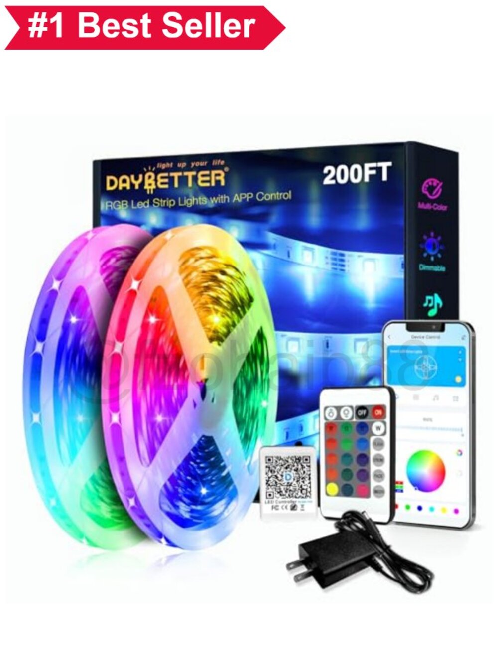 🏠 LED Strip Lights 200ft RGB Music Sync Smart App Control Timer